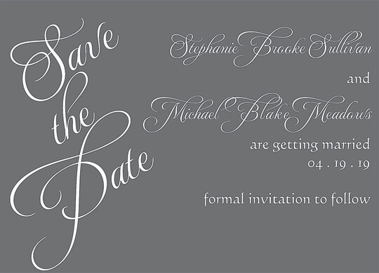 Special Grey Names Save The Date Announcements